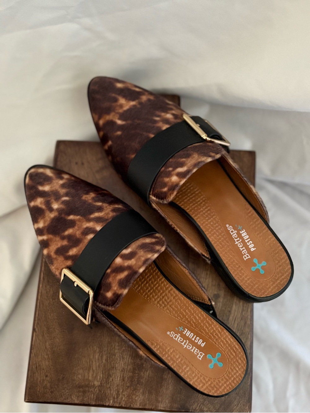 Baretraps Gracie Posture-Leopard Print Faux Calf Hair and Gold Buckle